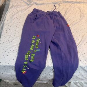 Purple Kids Joggers with Colorful Print